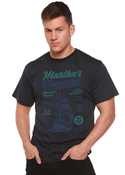 Martha's vineyard Men's Bamboo Viscose/Organic Cotton Short Sleeve Graphic T-Shirt Spun Bamboo