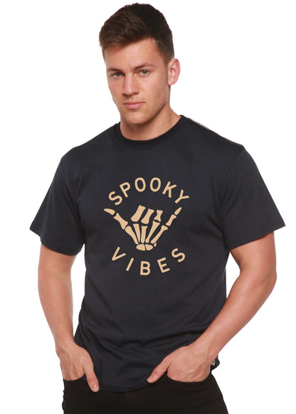 Spooky Vibes Men's Bamboo Viscose/Organic Cotton Short Sleeve Graphic T-Shirt Spun Bamboo