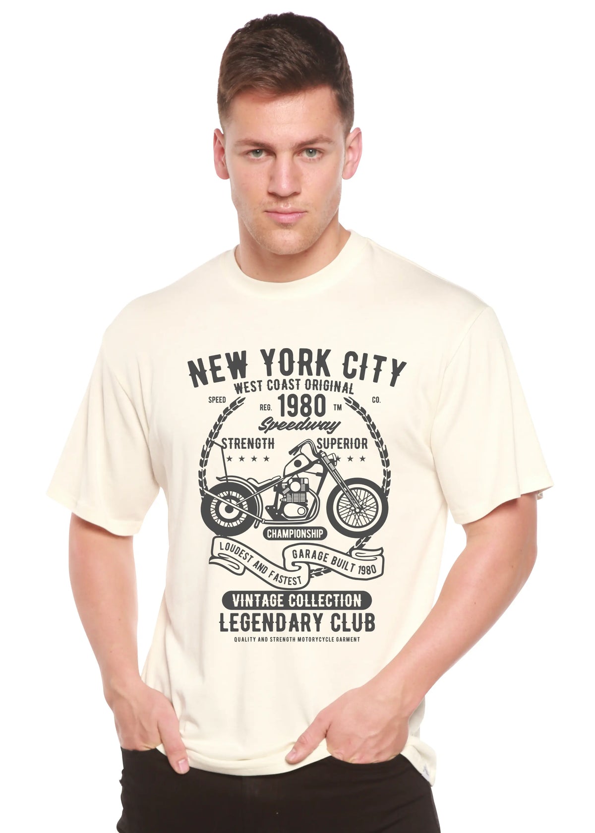 New York City Spun Bamboo® Men's Bamboo Viscose/Organic Cotton Short Sleeve Graphic T-Shirt Spun Bamboo