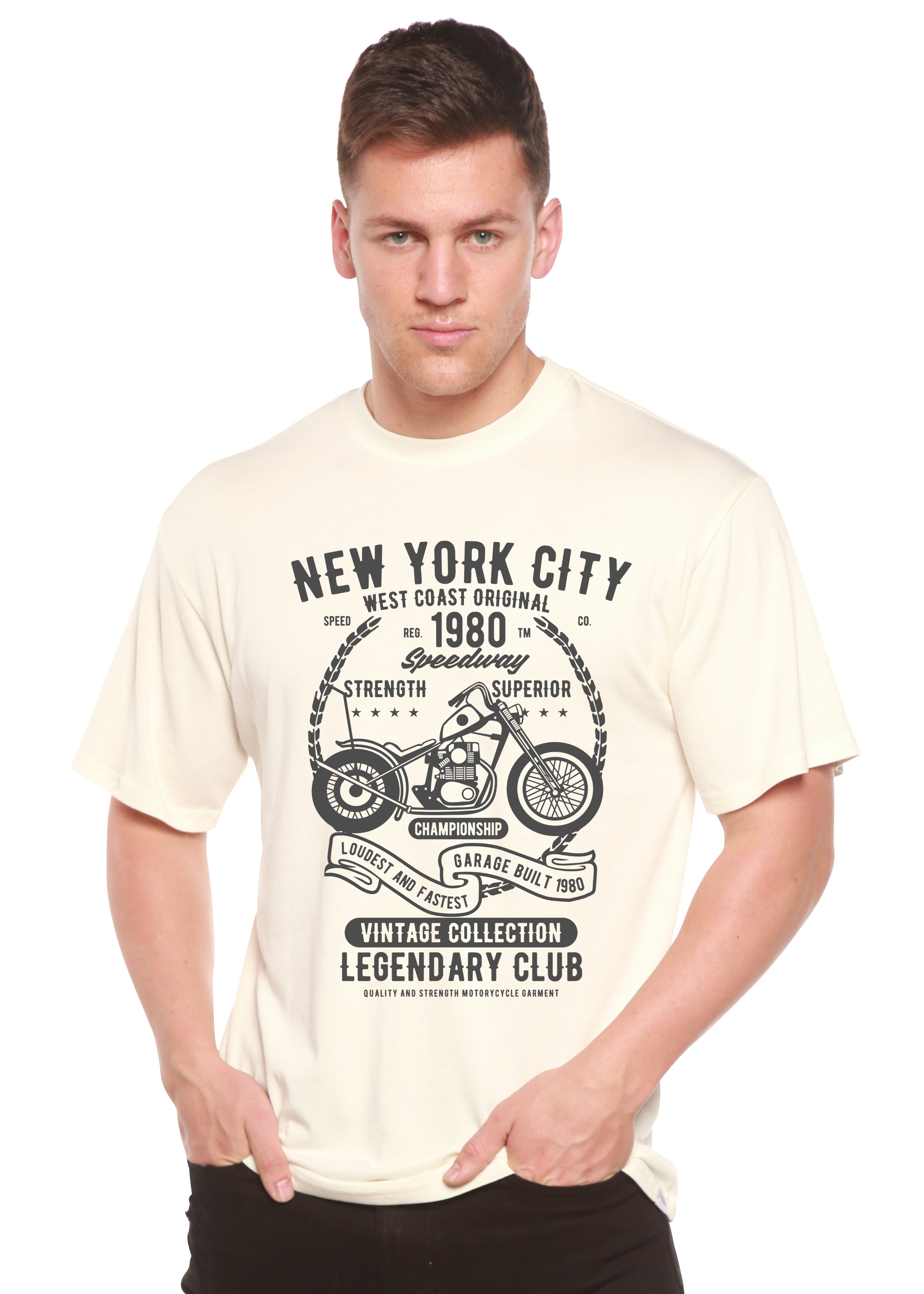 New York City Spun Bamboo® Men's Bamboo Viscose/Organic Cotton Short Sleeve Graphic T-Shirt Spun Bamboo