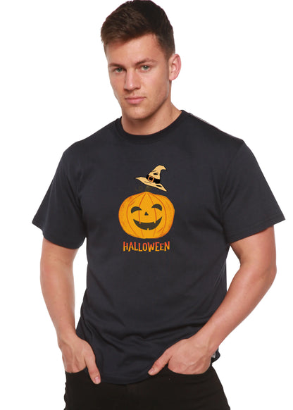 Halloween Pumpkin Unisex Bamboo Viscose/Organic Cotton Short Sleeve Graphic T-Shirt Spun Bamboo