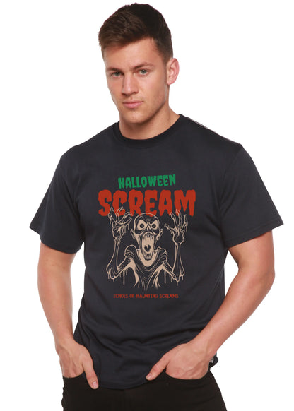 Halloween Scream Men's Bamboo Viscose/Organic Cotton Short Sleeve Graphic T-Shirt Spun Bamboo