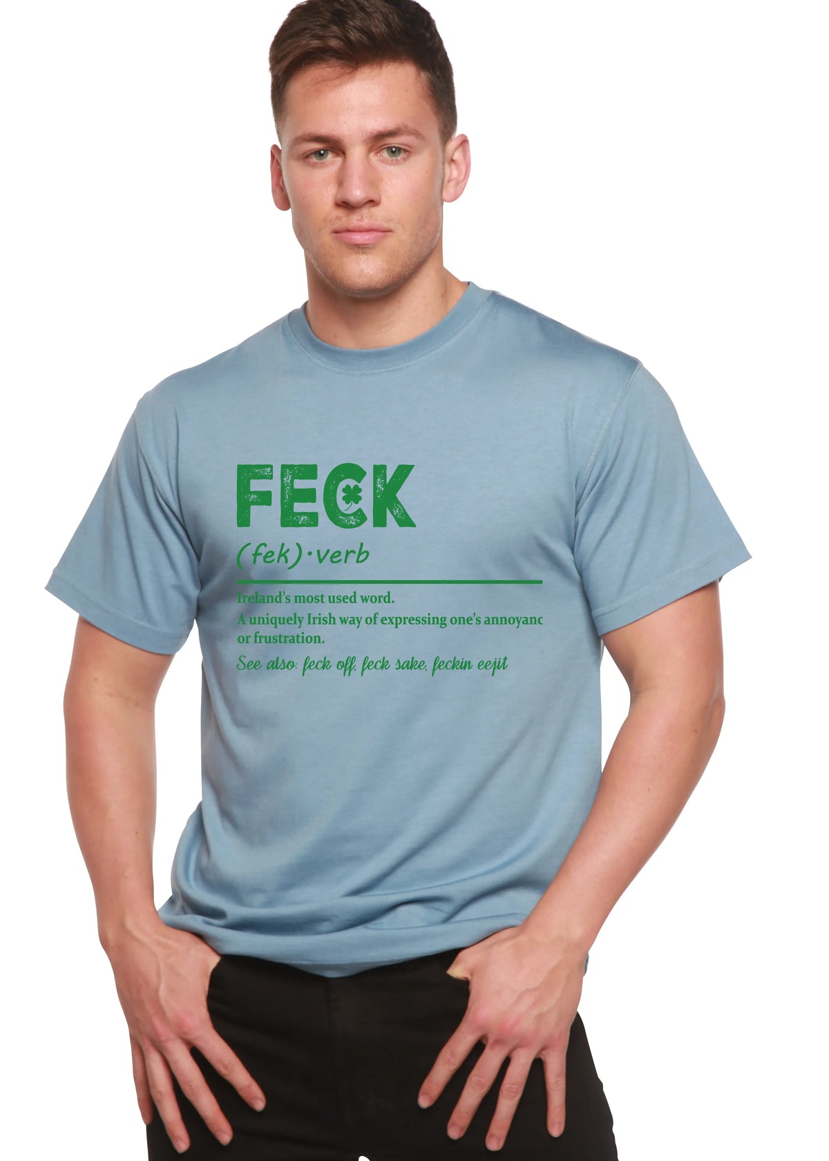 Feck Irish St Patricks Day Unisex Bamboo/Cotton Graphic T-Shirt Spun Bamboo