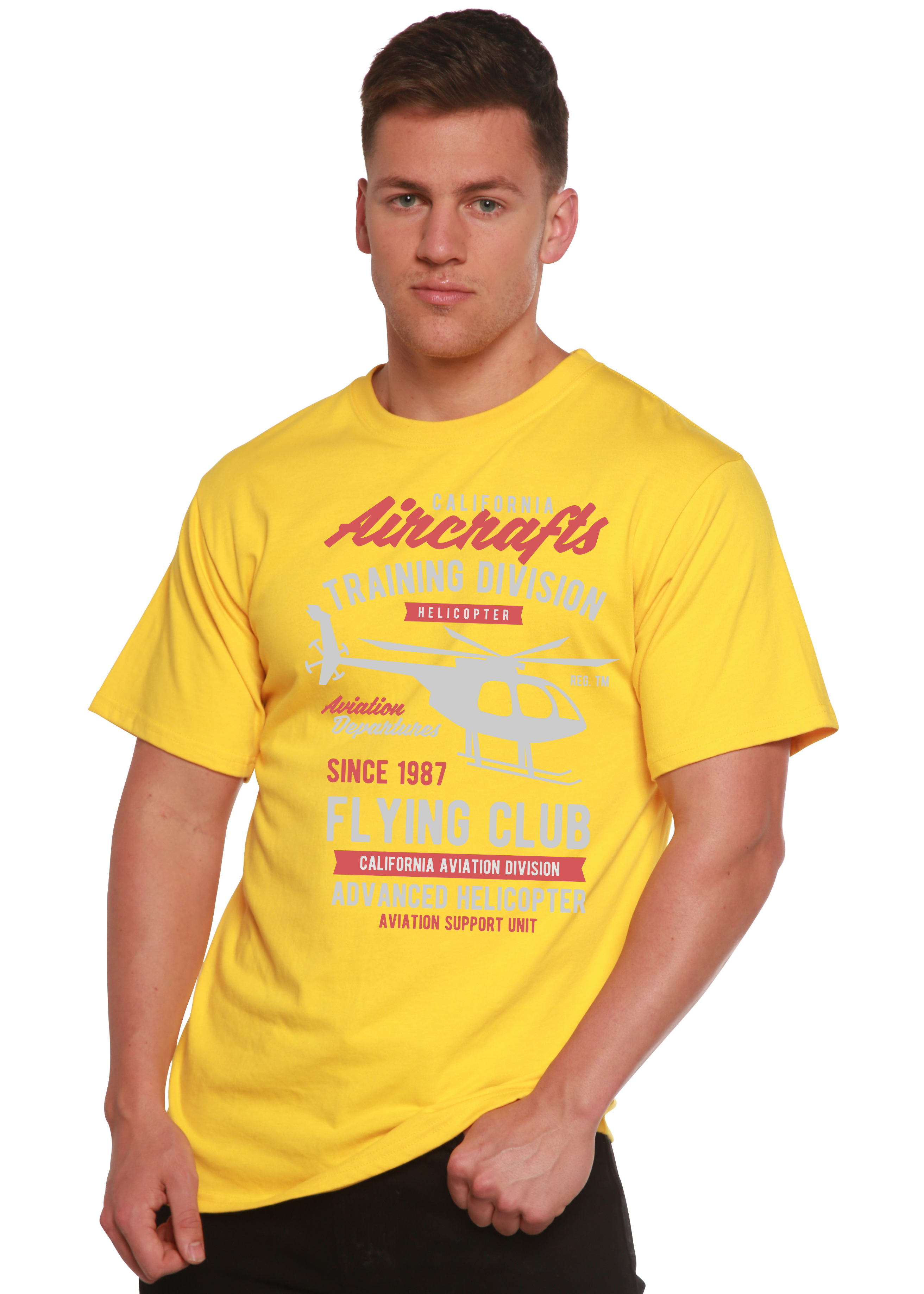 California Aircraft Men's Bamboo Viscose/Organic Cotton Short Sleeve Graphic T-Shirt Spun Bamboo