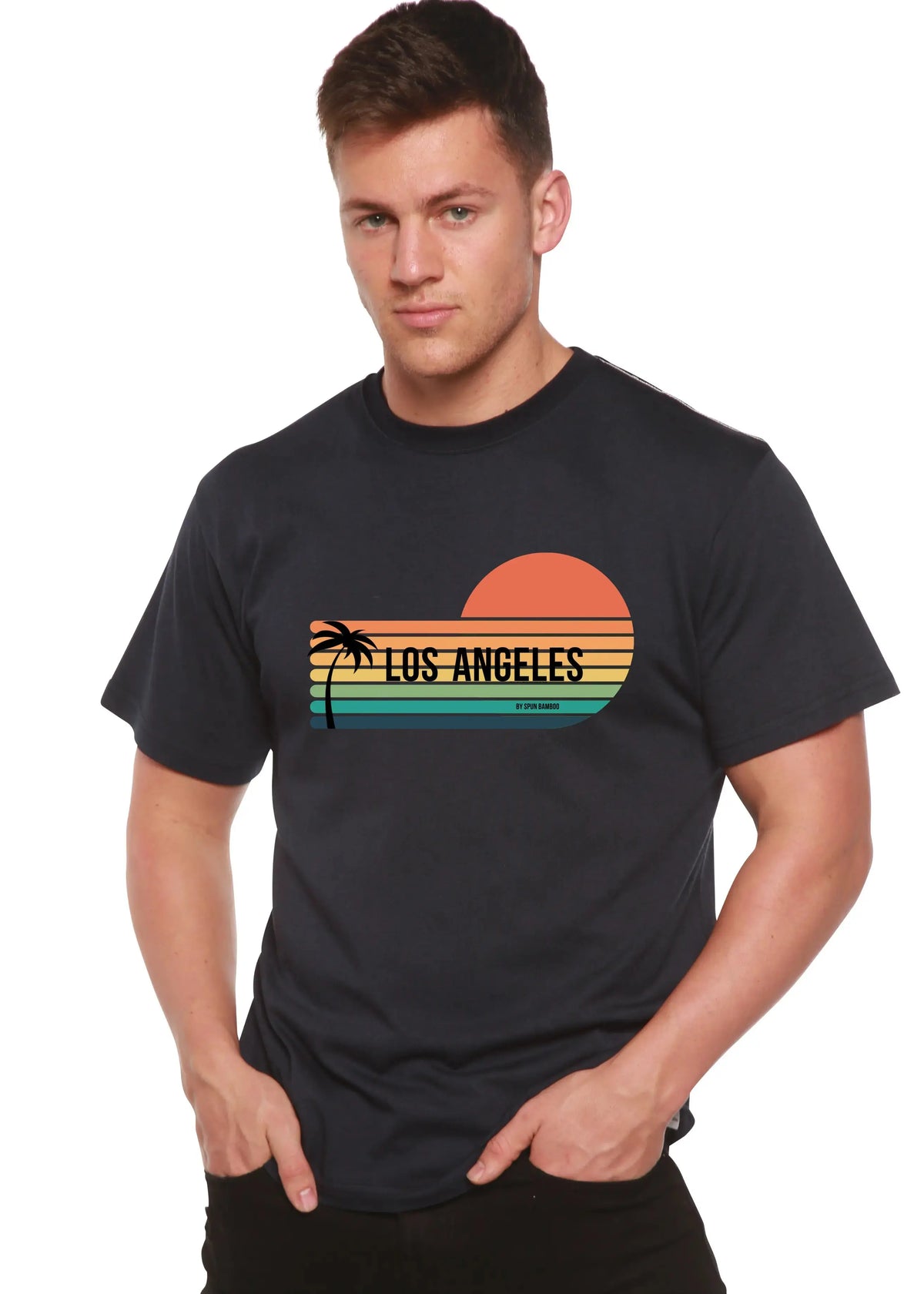 Los Angeles Spun Bamboo Unisex Bamboo Viscose/Organic Cotton Short Sleeve Graphic T-Shirt Spun Bamboo