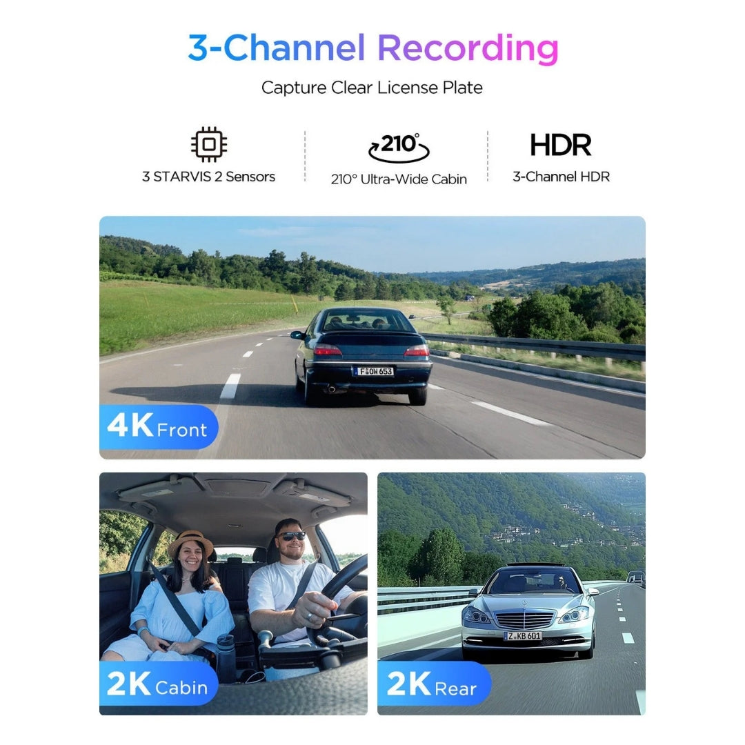 VIOFO A329S 3CH 4K Front + 2K Rear + 2K Interior Sony STARVIS 2 Dash Cam BlackboxMyCar
