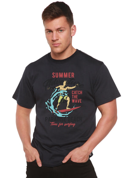 Catch The Wave Men's Bamboo Viscose/Organic Cotton Short Sleeve Graphic T-Shirt Spun Bamboo