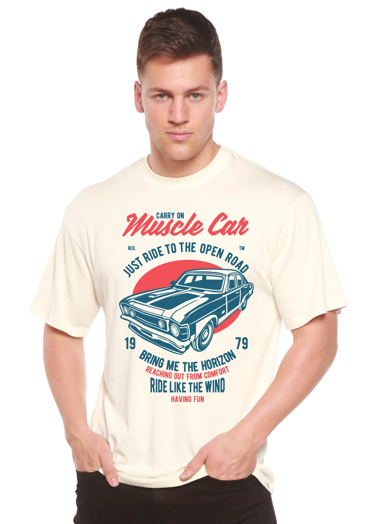Muscle Car Spun Bamboo® Men's Bamboo Viscose/Organic Cotton Short Sleeve Graphic T-Shirt Spun Bamboo