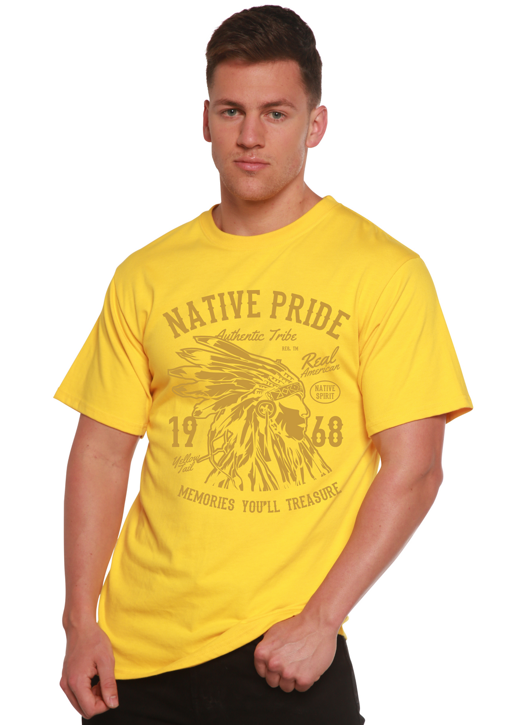 Native Pride Spun Bamboo® Men's Bamboo Viscose/Organic Cotton Short Sleeve Graphic T-Shirt Spun Bamboo