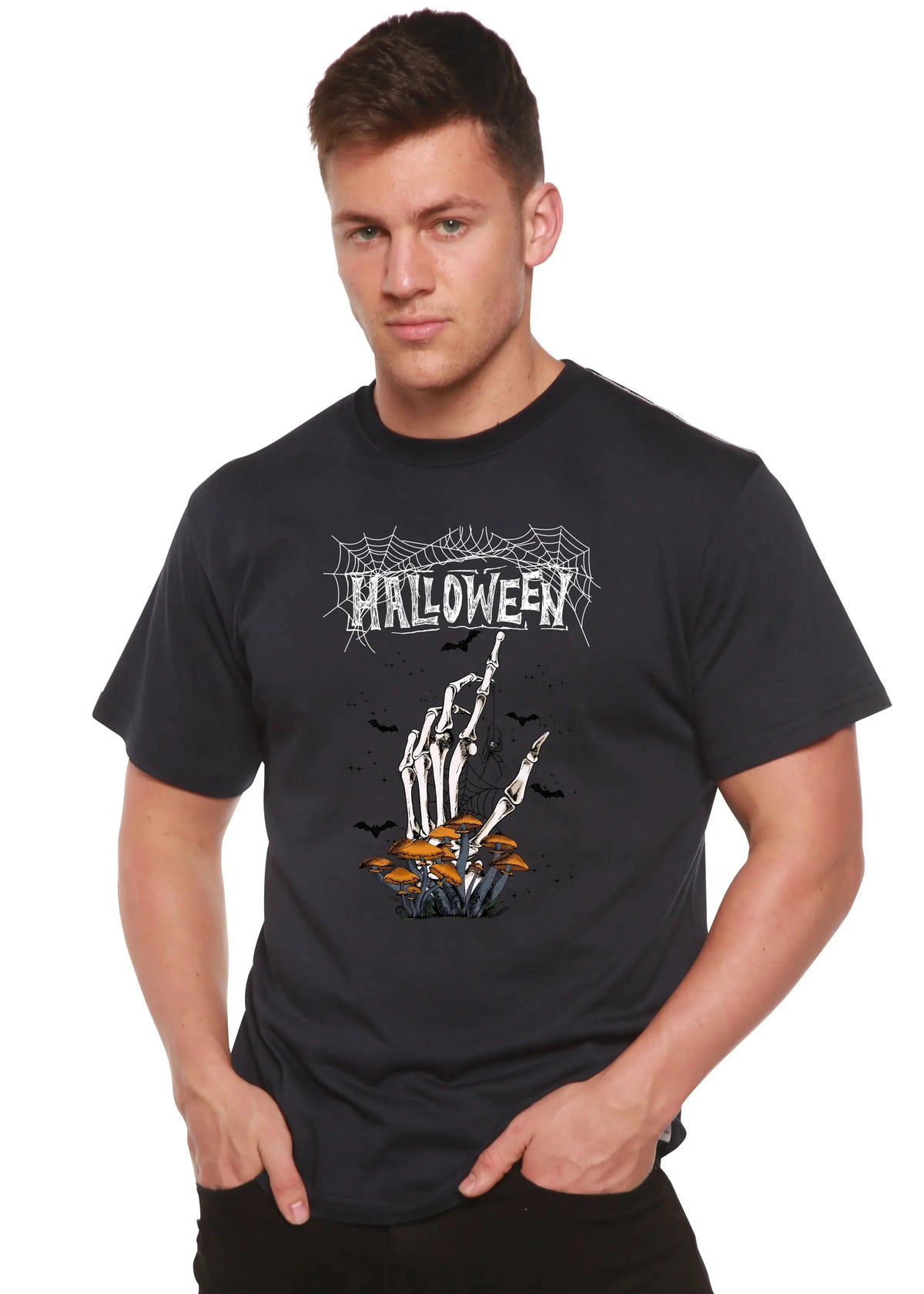 Halloween Men's Bamboo Viscose/Organic Cotton Short Sleeve Graphic T-Shirt Spun Bamboo