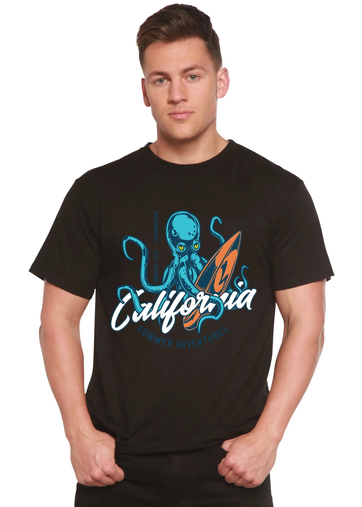 California Summer Adventures Men's Bamboo Viscose/Organic Cotton Short Sleeve Graphic T-Shirt Spun Bamboo