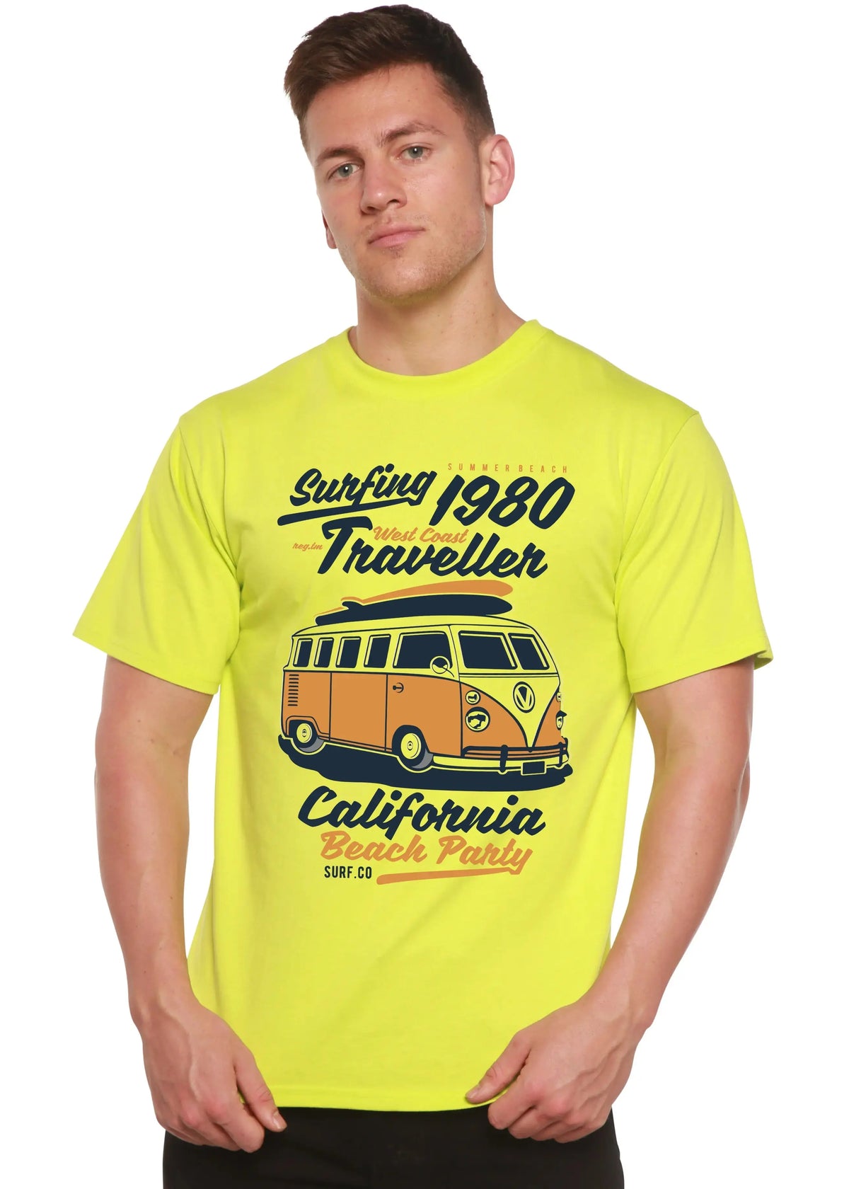 Surfing 1980 Spun Bamboo® Men's Bamboo Viscose/Organic Cotton Short Sleeve Graphic T-Shirt Spun Bamboo