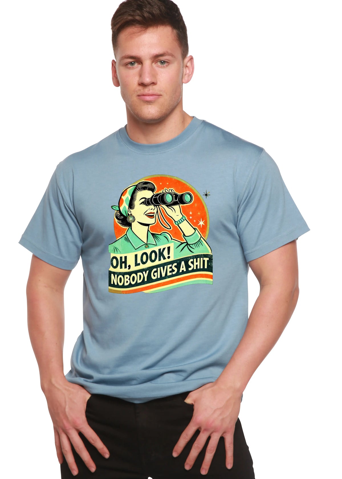 Funny Retro Woman Unisex Bamboo/Cotton Graphic T-Shirt Spun Bamboo