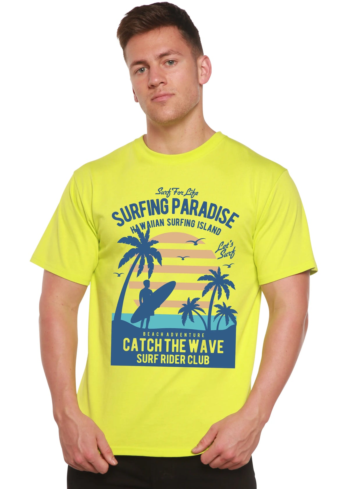 Surfing Paradis Spun Bamboo® Men's Bamboo Viscose/Organic Cotton Short Sleeve Graphic T-Shirt Spun Bamboo