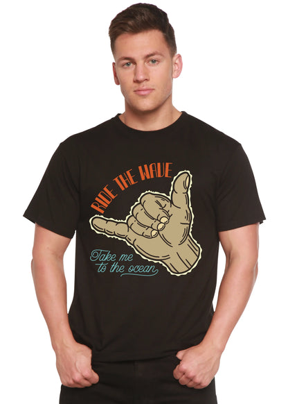 Ride The Wave Men's Bamboo Viscose/Organic Cotton Short Sleeve Graphic T-Shirt Spun Bamboo