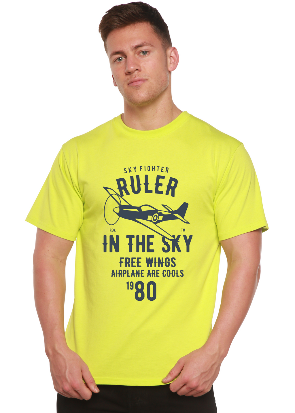 Ruler In The Sky Spun Bamboo® Men's Bamboo Viscose/Organic Cotton Short Sleeve Graphic T-Shirt Spun Bamboo