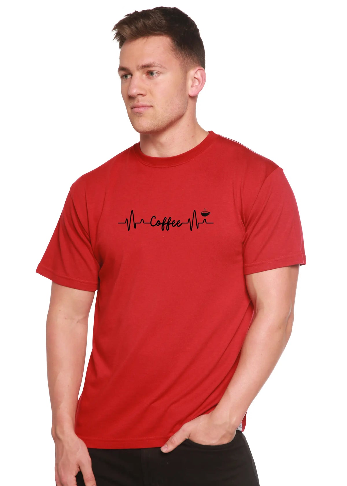 Heartbeat Coffee Unisex Bamboo/Cotton Graphic T-Shirt Spun Bamboo