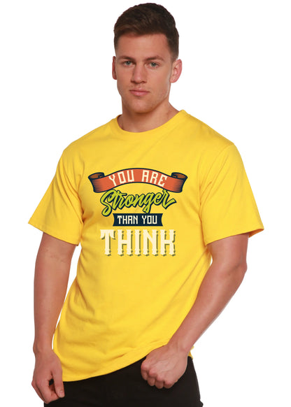 You Are Stronger Than You Think Men's Bamboo Viscose/Organic Cotton Short Sleeve Graphic T-Shirt Spun Bamboo