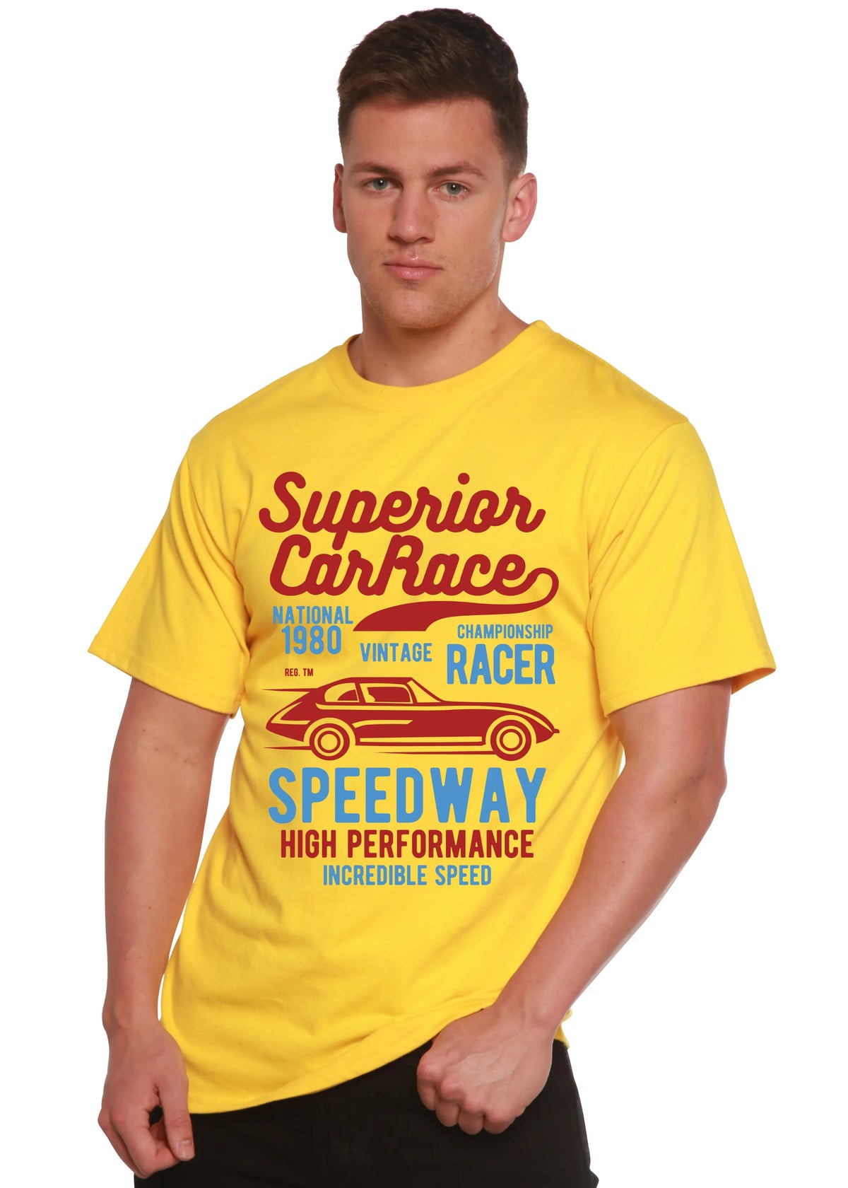 Superior Car Spun Bamboo® Men's Bamboo Viscose/Organic Cotton Short Sleeve Graphic T-Shirt Spun Bamboo