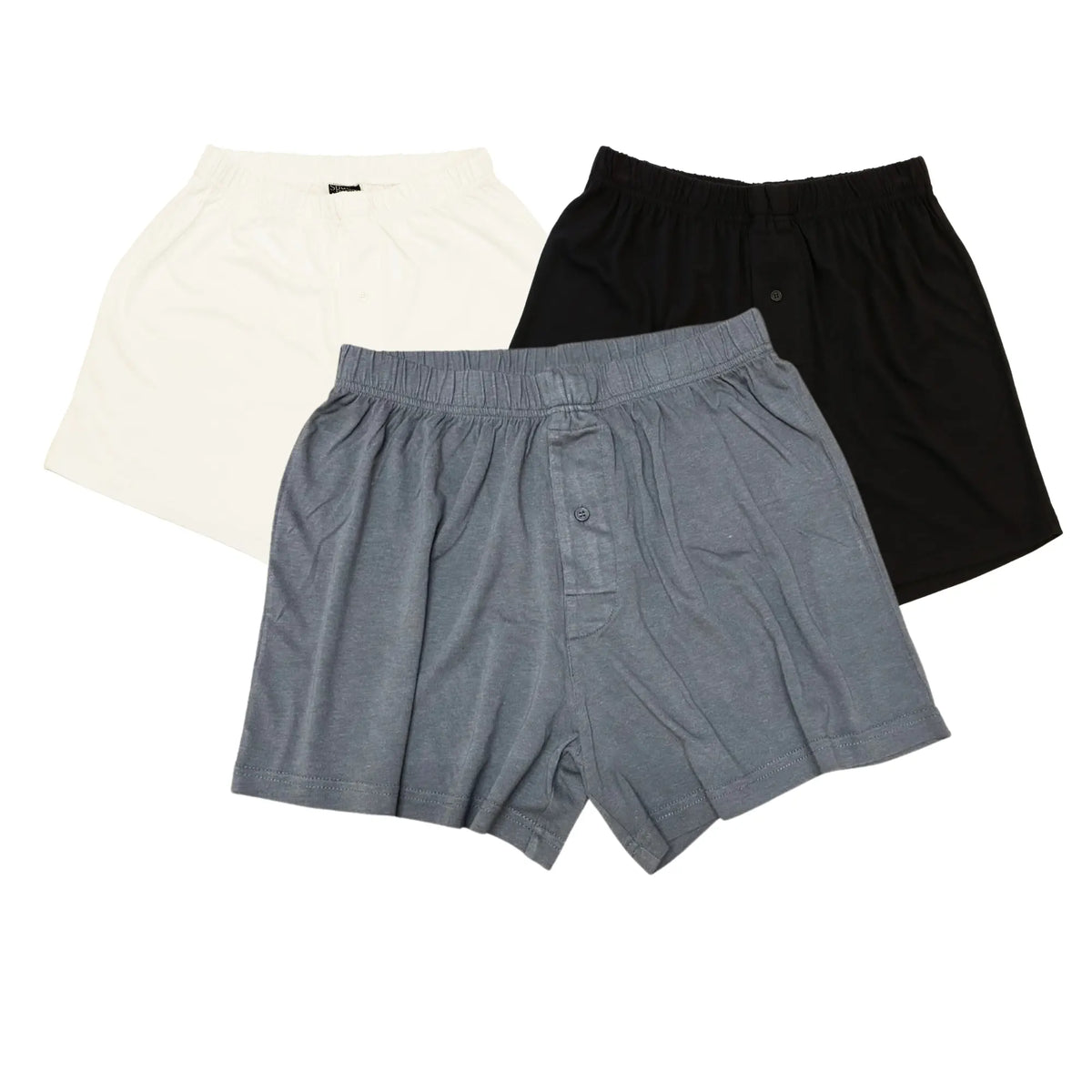 Men's Bamboo Viscose Boxers - 3-Pack Mixed Colors - Cream, Charcoal, Black Spun Bamboo