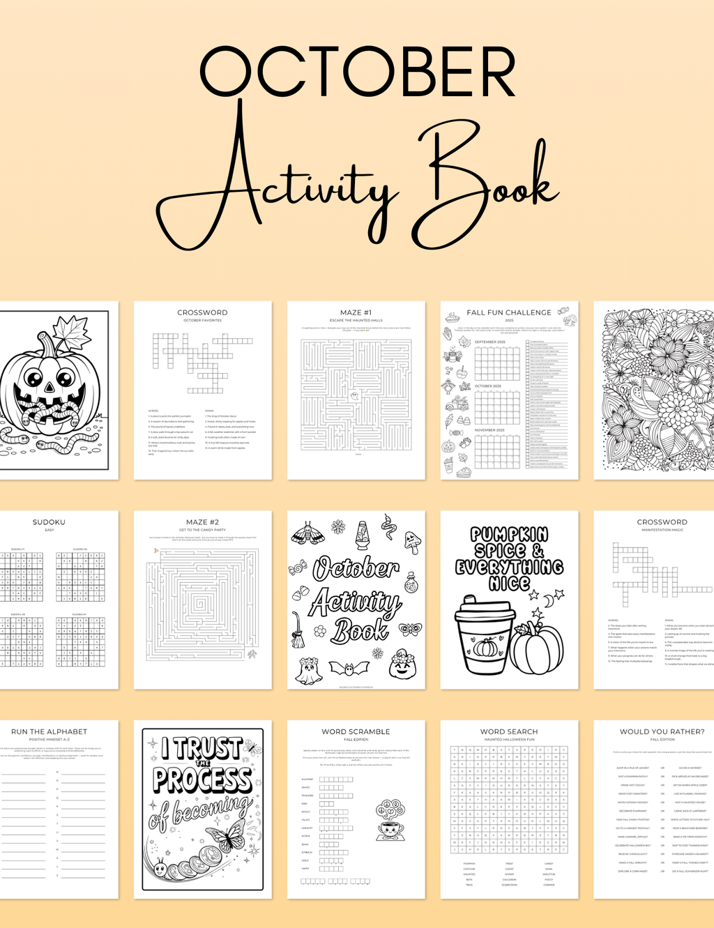 October Activity Book Bundle (Digital + Printable) Jessica Autumn