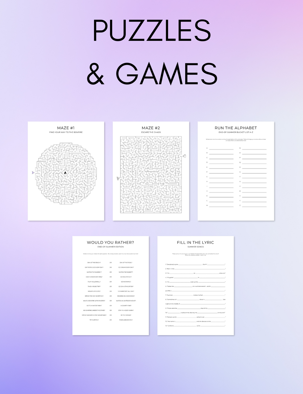 August Activity Book Bundle (Digital + Printable) Jessica Autumn