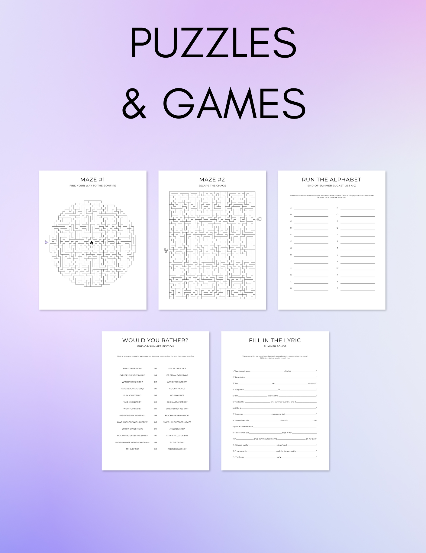 August Activity Book Bundle (Digital + Printable) Jessica Autumn