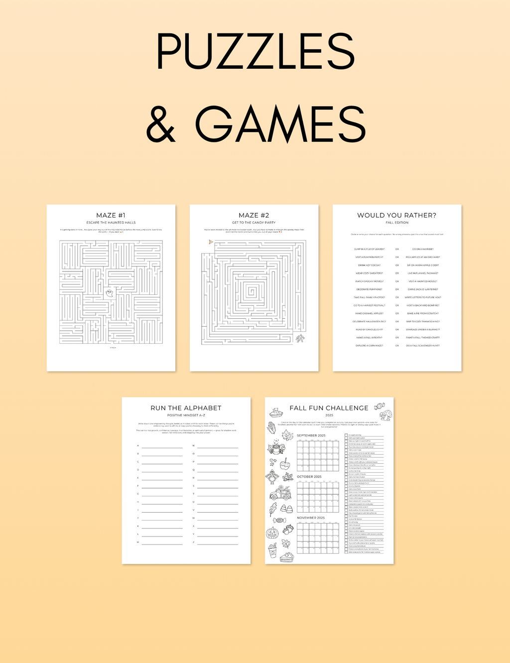 October Activity Book Bundle (Digital + Printable) Jessica Autumn