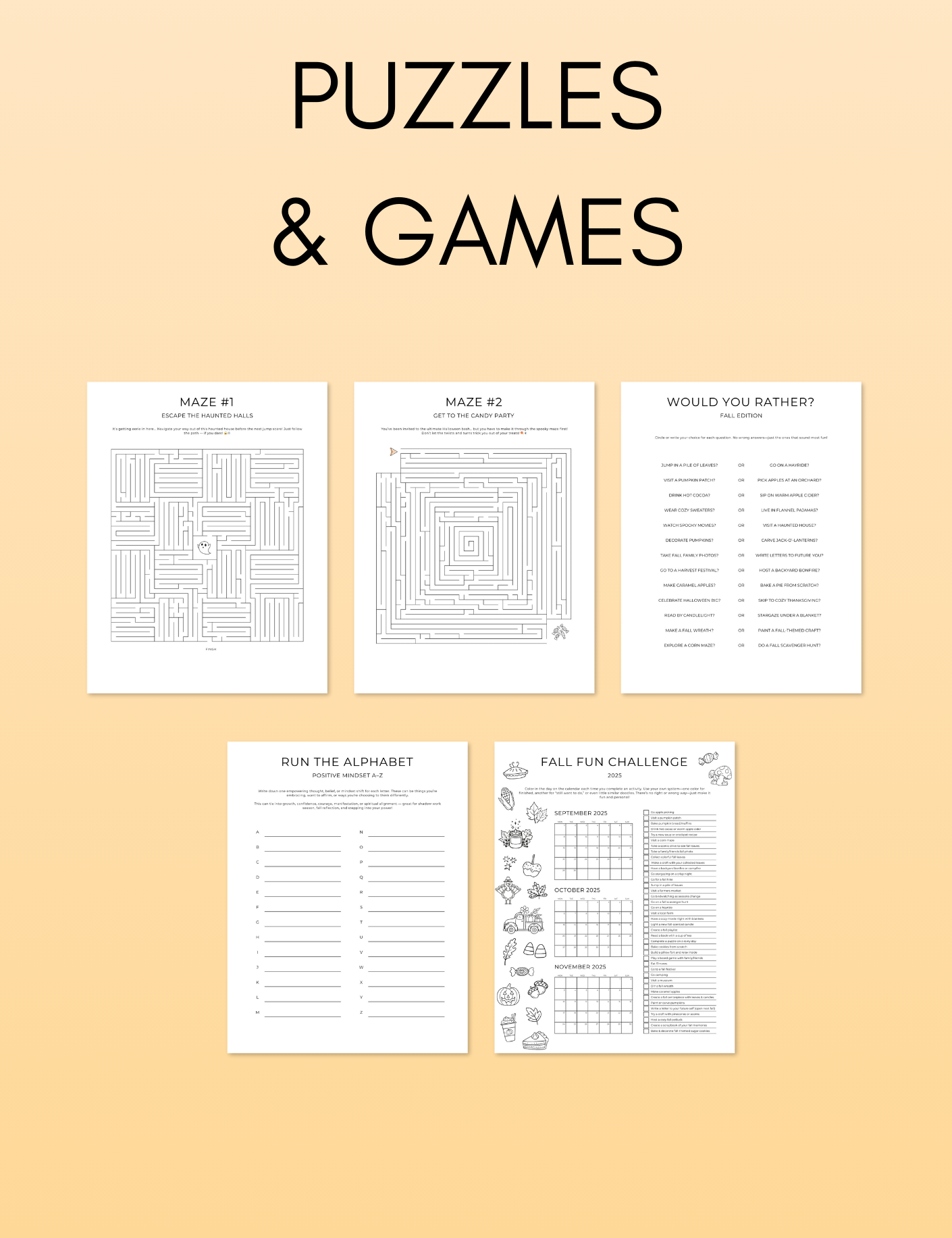 October Activity Book Bundle (Digital + Printable) Jessica Autumn