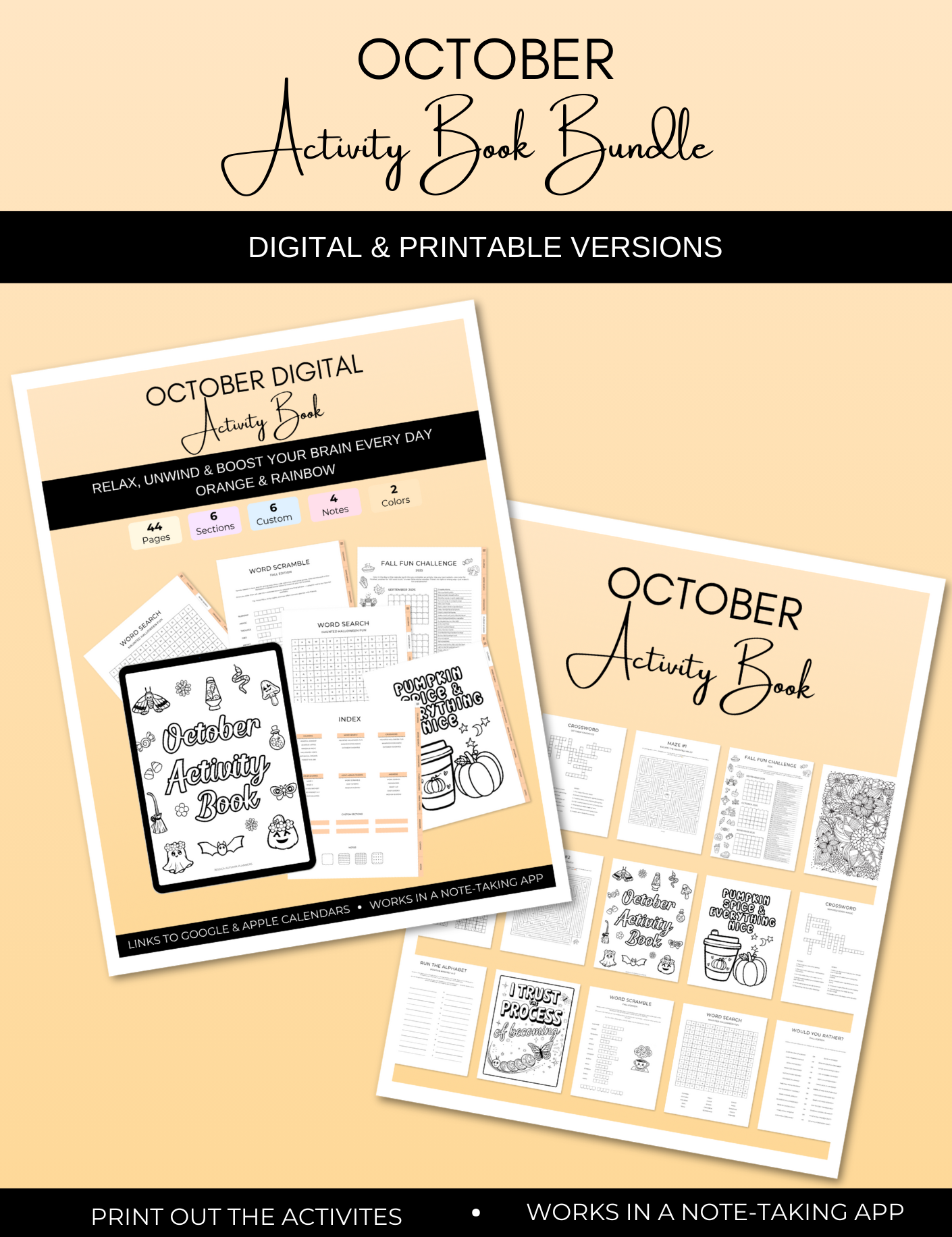 October Activity Book Bundle (Digital + Printable) Jessica Autumn