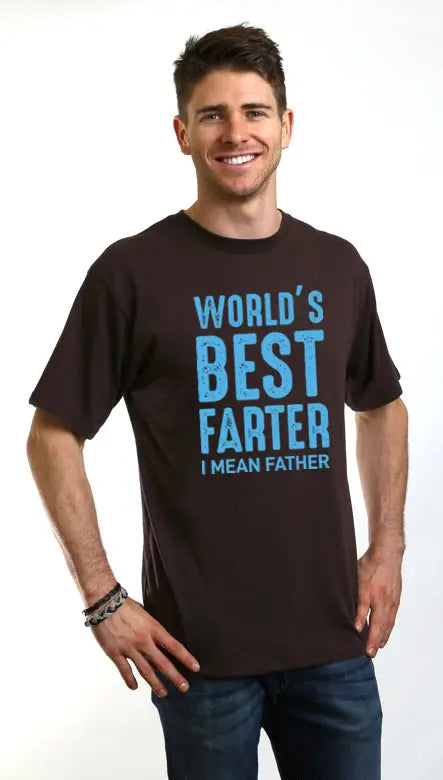 World's Best Farter Men's Bamboo Viscose/Organic Cotton Short Sleeve Graphic T-Shirt Spun Bamboo
