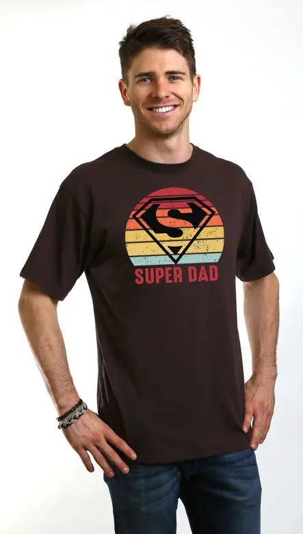 Super Dad Men's Bamboo Viscose/Organic Cotton Short Sleeve Graphic T-Shirt Spun Bamboo