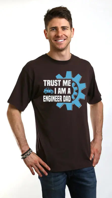 Trust Me I'm a Engineer Dad Men's Bamboo Viscose/Organic Cotton Short Sleeve Graphic T-Shirt Spun Bamboo