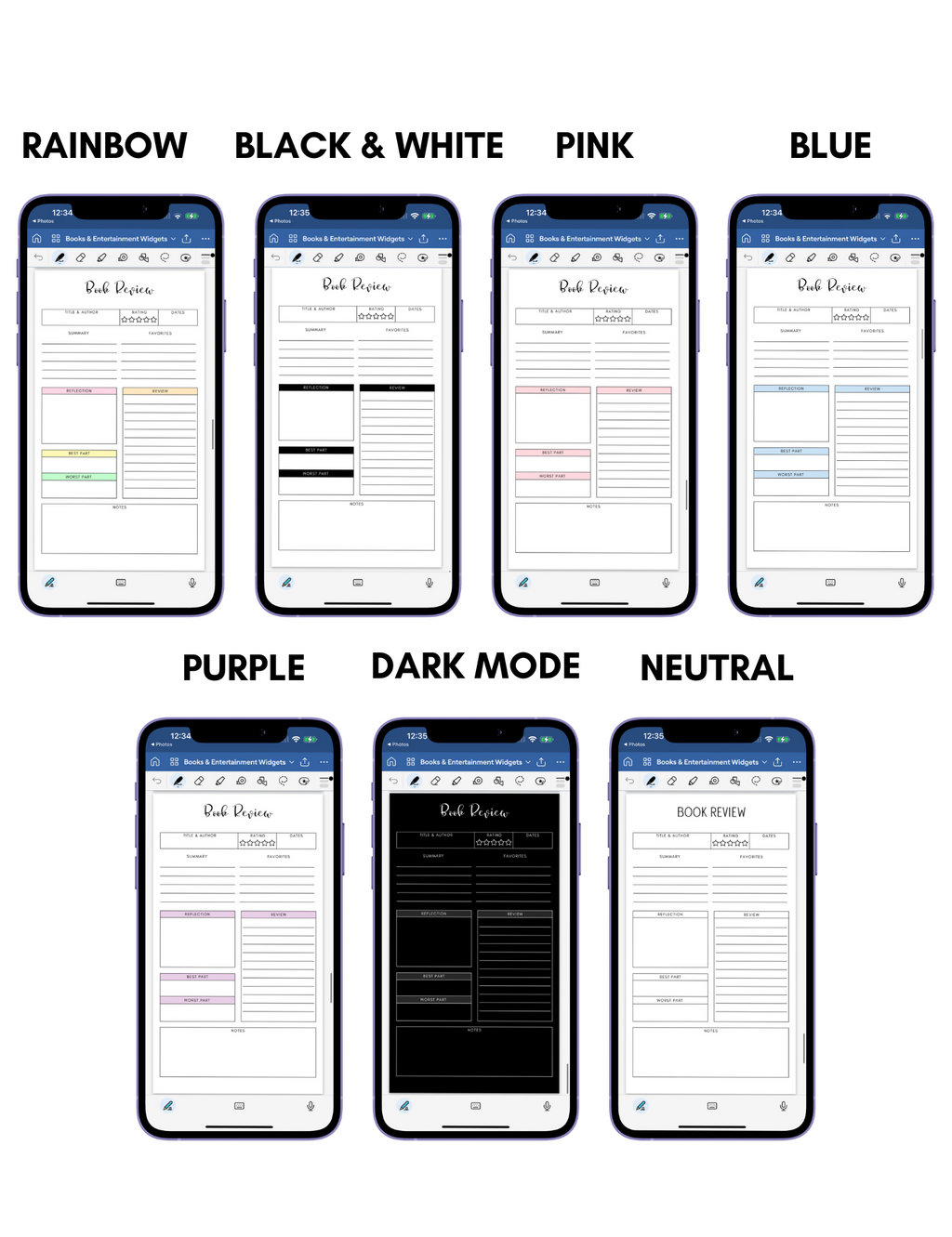 Digital Phone Planner Books & Entertainment Widgets Jessica Autumn