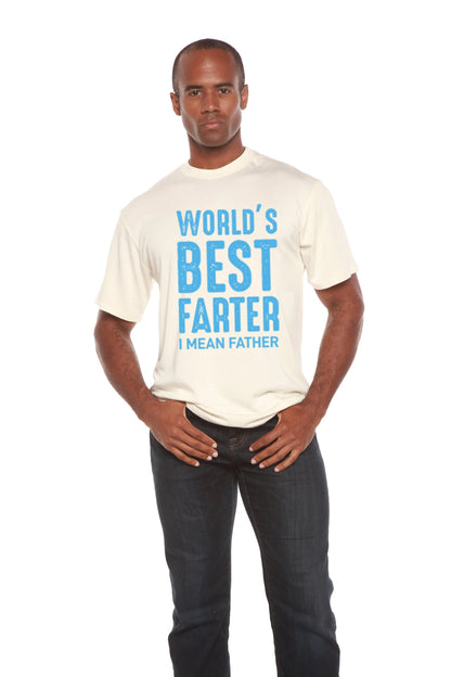 World's Best Farter Men's Bamboo Viscose/Organic Cotton Short Sleeve Graphic T-Shirt Spun Bamboo