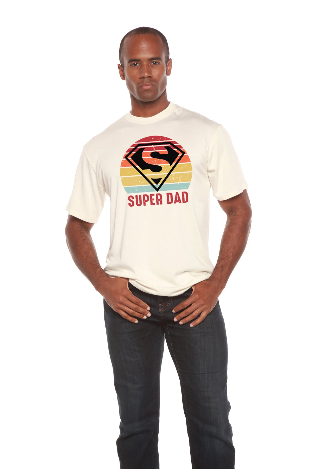 Super Dad Men's Bamboo Viscose/Organic Cotton Short Sleeve Graphic T-Shirt Spun Bamboo