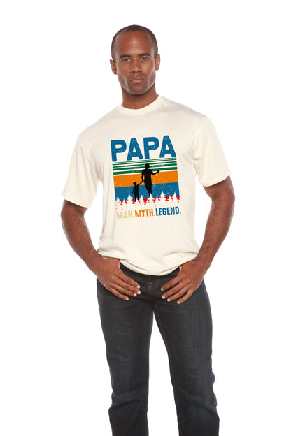Papa Man, Myth, Legend Men's Bamboo Viscose/Organic Cotton Short Sleeve Graphic T-Shirt Spun Bamboo