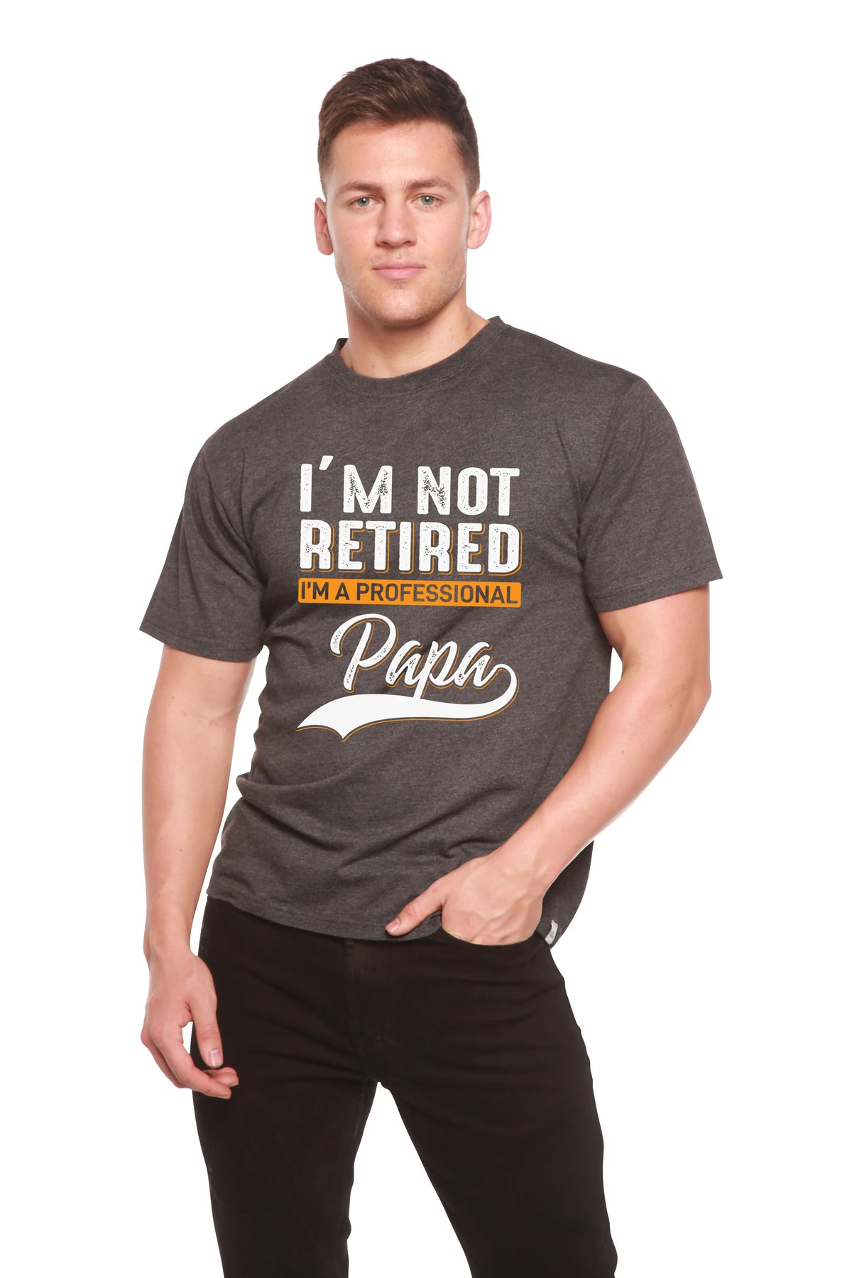 I'm not Retired Men's Bamboo Viscose/Organic Cotton Short Sleeve Graphic T-Shirt Spun Bamboo
