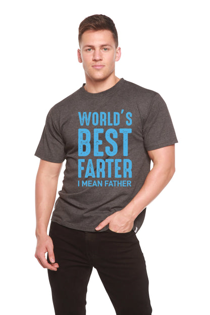 World's Best Farter Men's Bamboo Viscose/Organic Cotton Short Sleeve Graphic T-Shirt Spun Bamboo