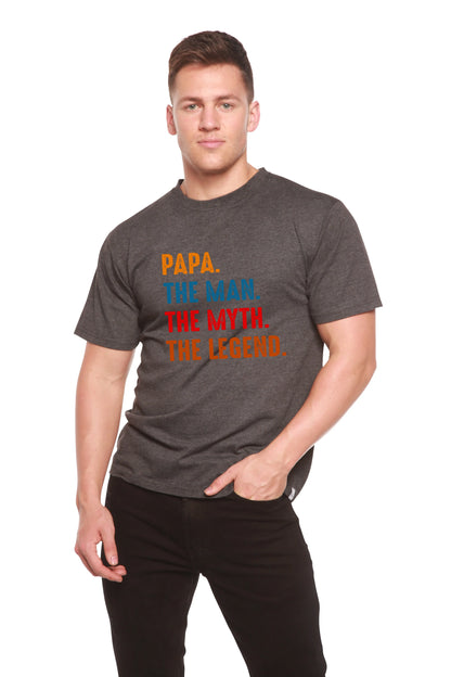 Papa, the Man, the Myth, the Legend Men's Bamboo Viscose/Organic Cotton Short Sleeve Graphic T-Shirt Spun Bamboo