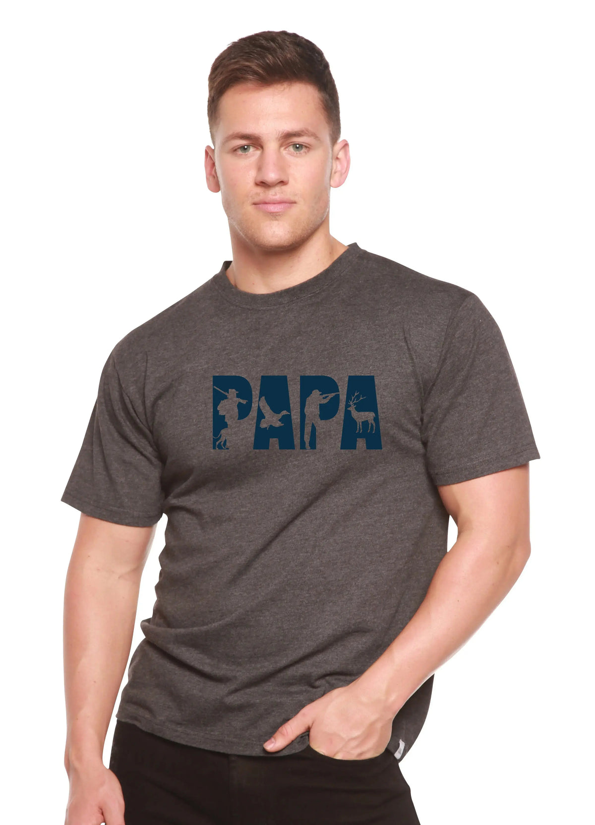 PAPA Men's Bamboo Viscose/Organic Cotton Short Sleeve Graphic T-Shirt Spun Bamboo