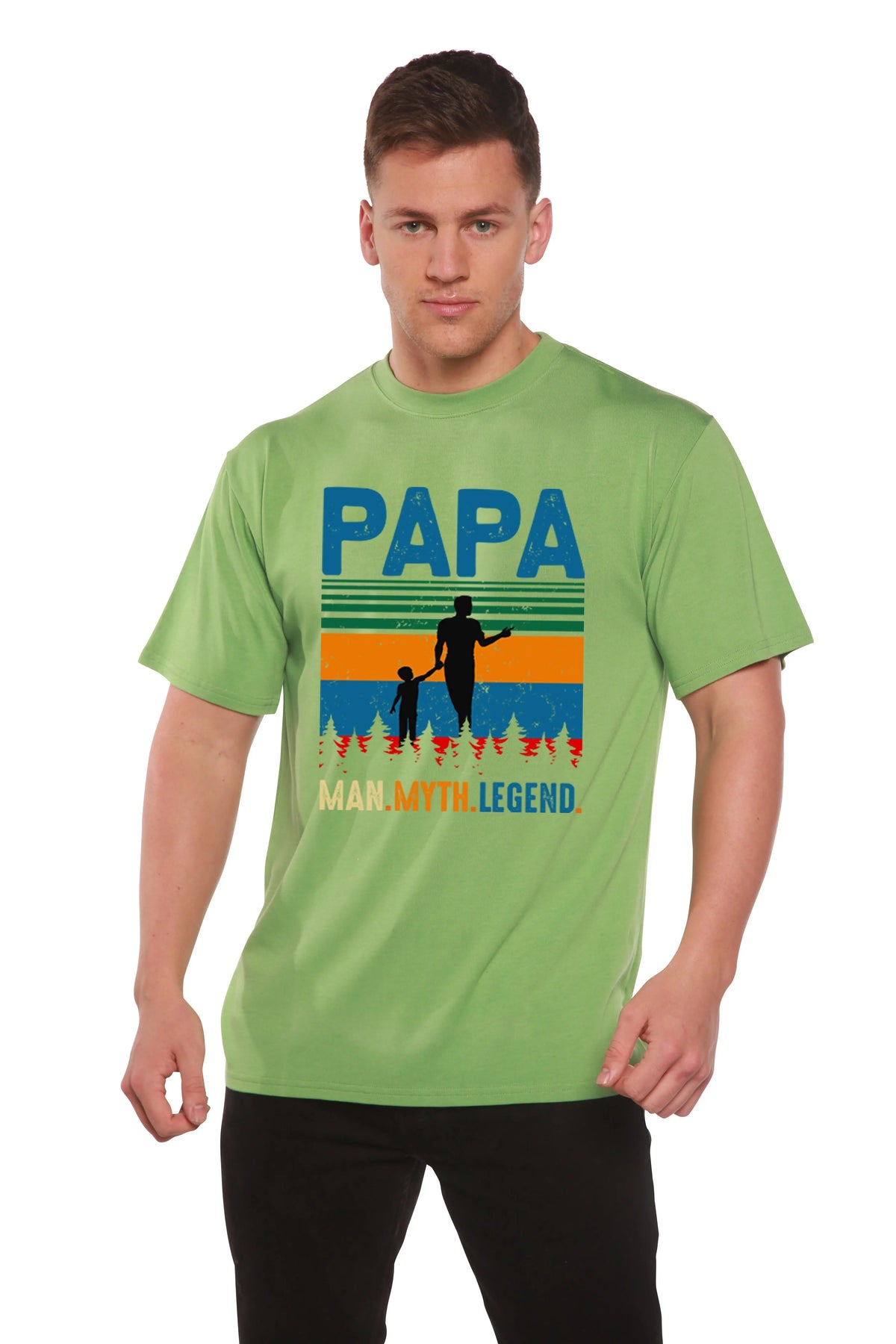 Papa Man, Myth, Legend Men's Bamboo Viscose/Organic Cotton Short Sleeve Graphic T-Shirt Spun Bamboo