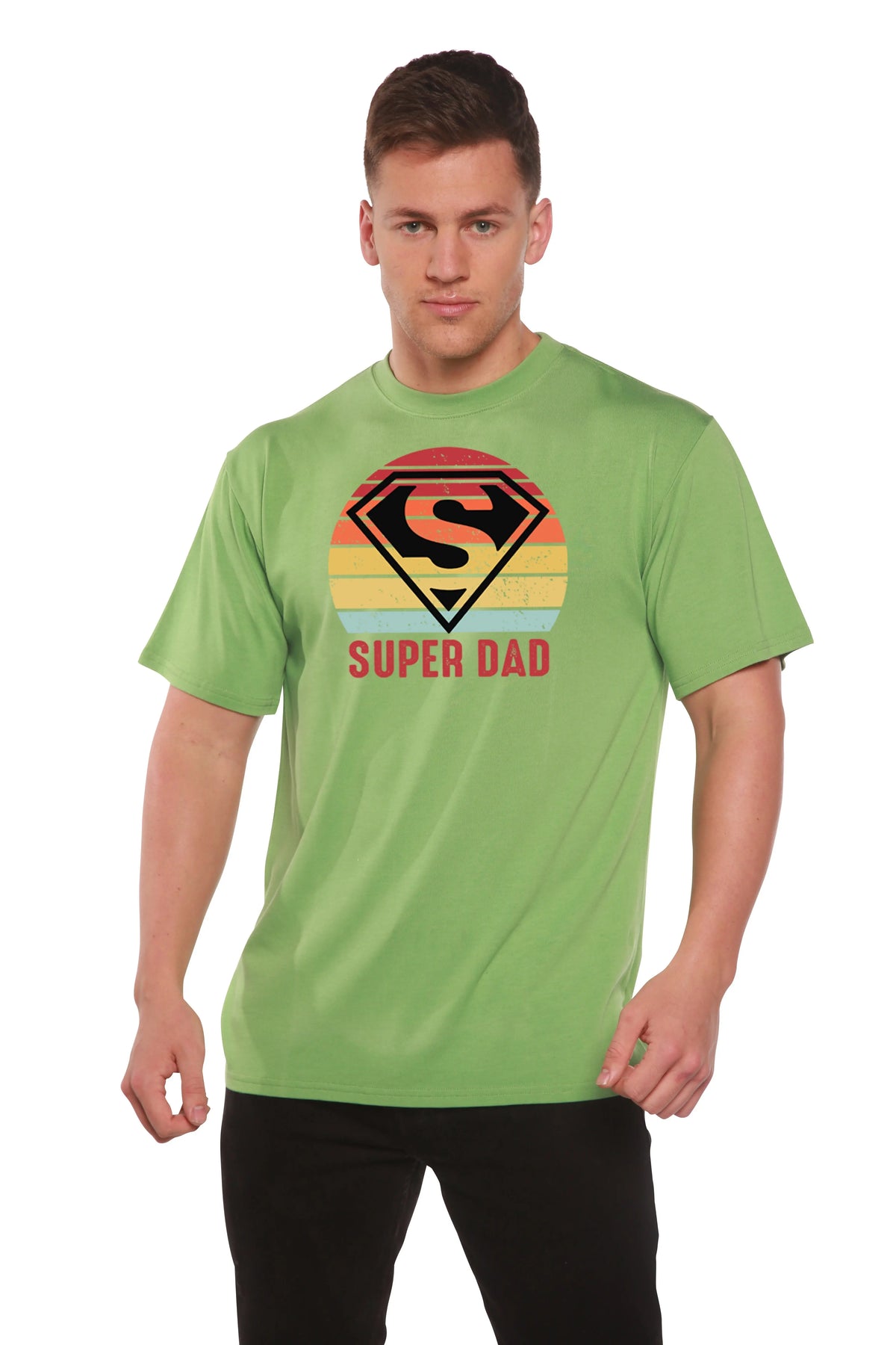 Super Dad Men's Bamboo Viscose/Organic Cotton Short Sleeve Graphic T-Shirt Spun Bamboo