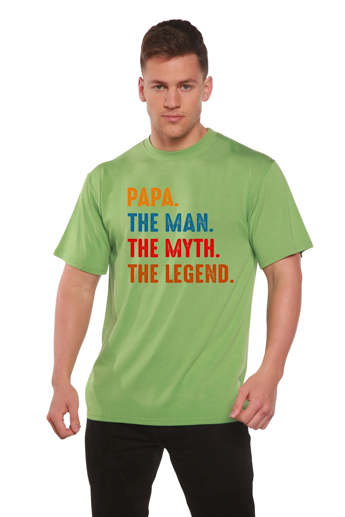 Papa, the Man, the Myth, the Legend Men's Bamboo Viscose/Organic Cotton Short Sleeve Graphic T-Shirt Spun Bamboo