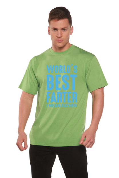World's Best Farter Men's Bamboo Viscose/Organic Cotton Short Sleeve Graphic T-Shirt Spun Bamboo