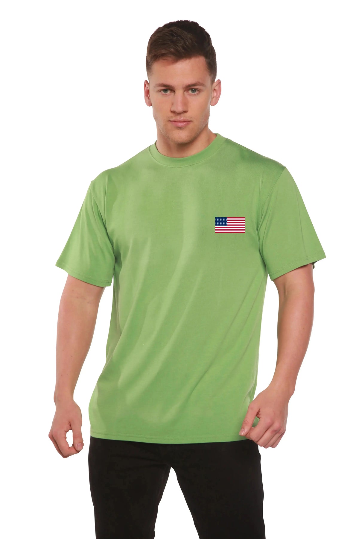 American Flag Men's Bamboo Viscose/Organic Cotton Short Sleeve Graphic T-Shirt Spun Bamboo