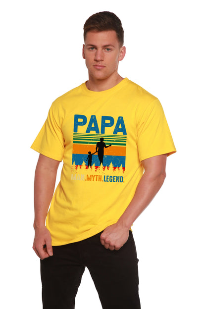 Papa Man, Myth, Legend Men's Bamboo Viscose/Organic Cotton Short Sleeve Graphic T-Shirt Spun Bamboo