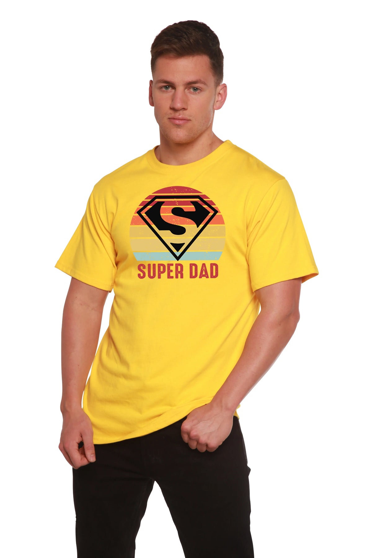 Super Dad Men's Bamboo Viscose/Organic Cotton Short Sleeve Graphic T-Shirt Spun Bamboo