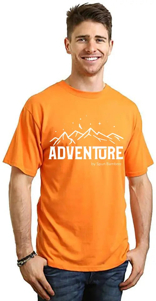 Adventure Printed Men's Bamboo Viscose/Organic Cotton Short Sleeve T-Shirt Spun Bamboo