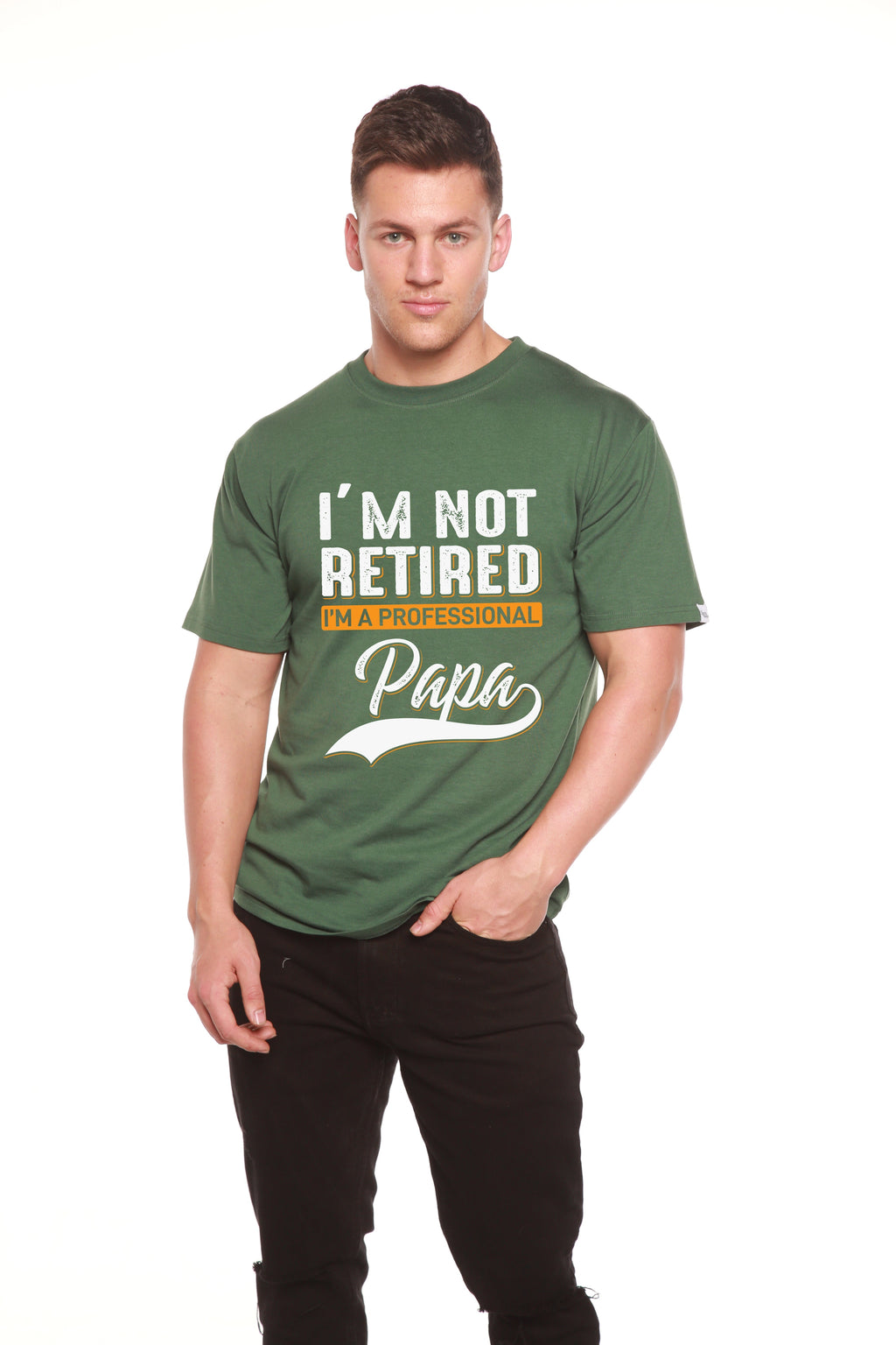 I'm not Retired Men's Bamboo Viscose/Organic Cotton Short Sleeve Graphic T-Shirt Spun Bamboo